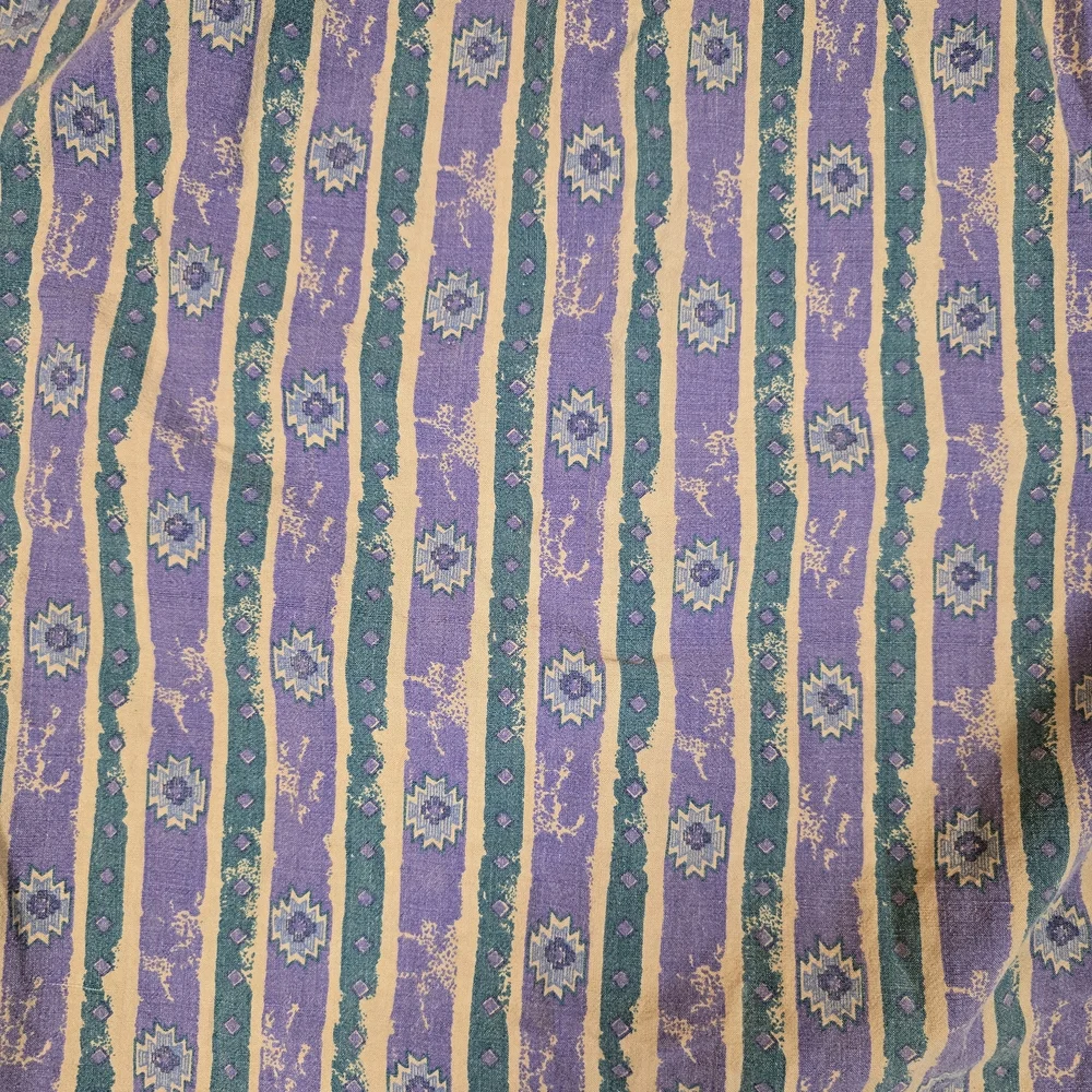 Vintage Coliseum Western Shirt Short Sleeve Button Up Aztec Stripe Medium - Picture 5 of 5